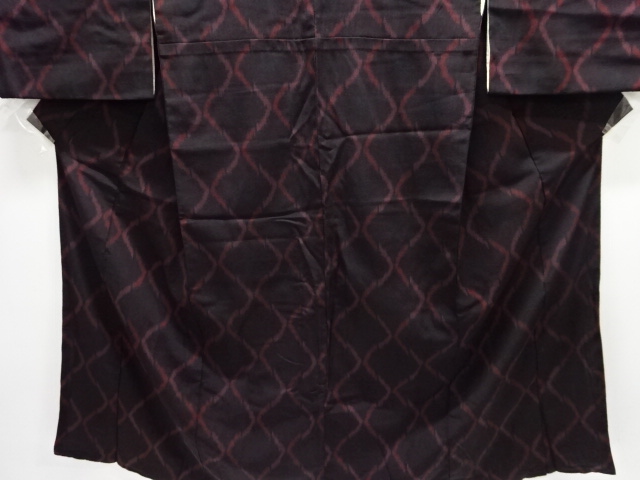  大正ロマン　網目模様織り出しお召着物